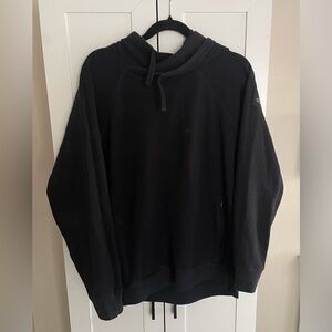 Alo Black Triumph Fleece Hoodie with Hidden Pockets - Size L